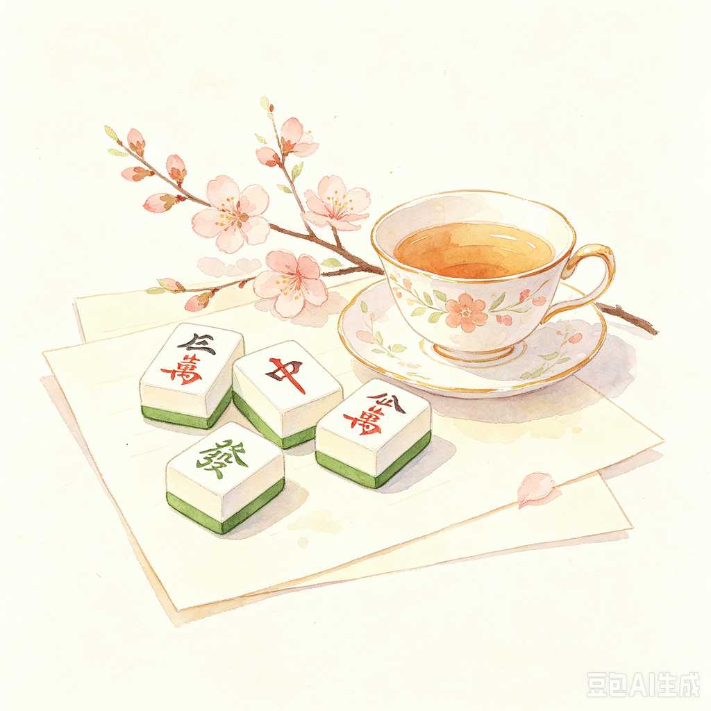 floral design mahjong set